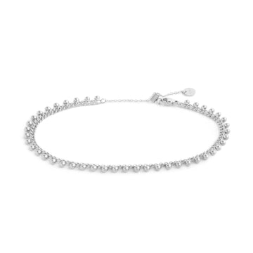 Cavigliera Marlù catena in acciaio con sferette pendenti MISURA UNICA