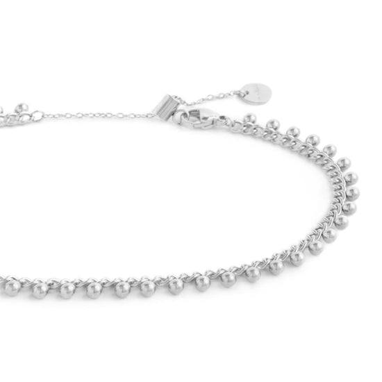 Cavigliera Marlù catena in acciaio con sferette pendenti MISURA UNICA