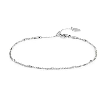 Cavigliera regolabile Marlù in acciaio catena mesh e anelli 26 cm