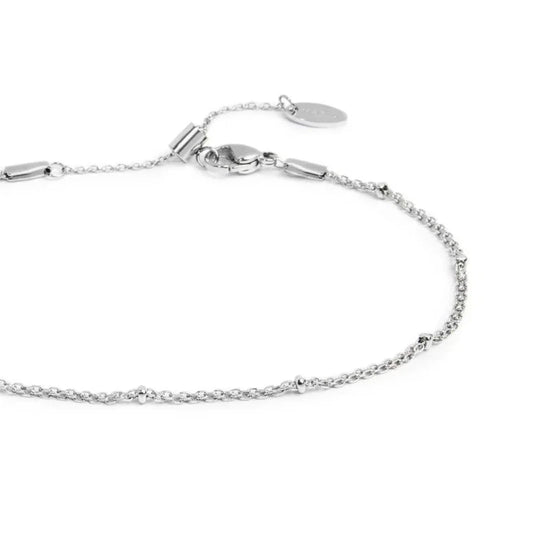 Cavigliera regolabile Marlù in acciaio catena mesh e anelli 26 cm