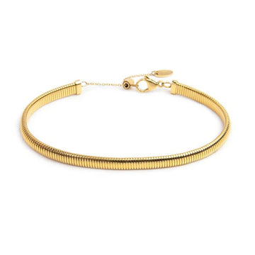 Cavigliera regolabile Marlù acciaio oro catena maglia tubogas 26 cm