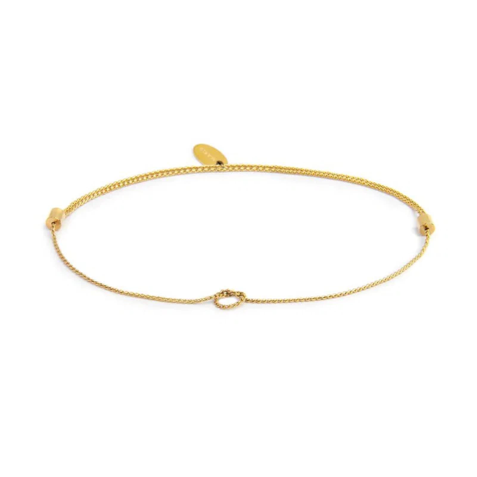 Cavigliera regolabile Marlù acciaio oro catena serpentina nodo REGOLABILE