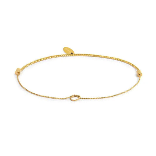 Cavigliera regolabile Marlù acciaio oro catena serpentina nodo REGOLABILE