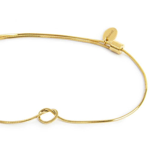 Bracciale Marlù nodo catena snake in acciaio dorato 8 cm REGOLABILE