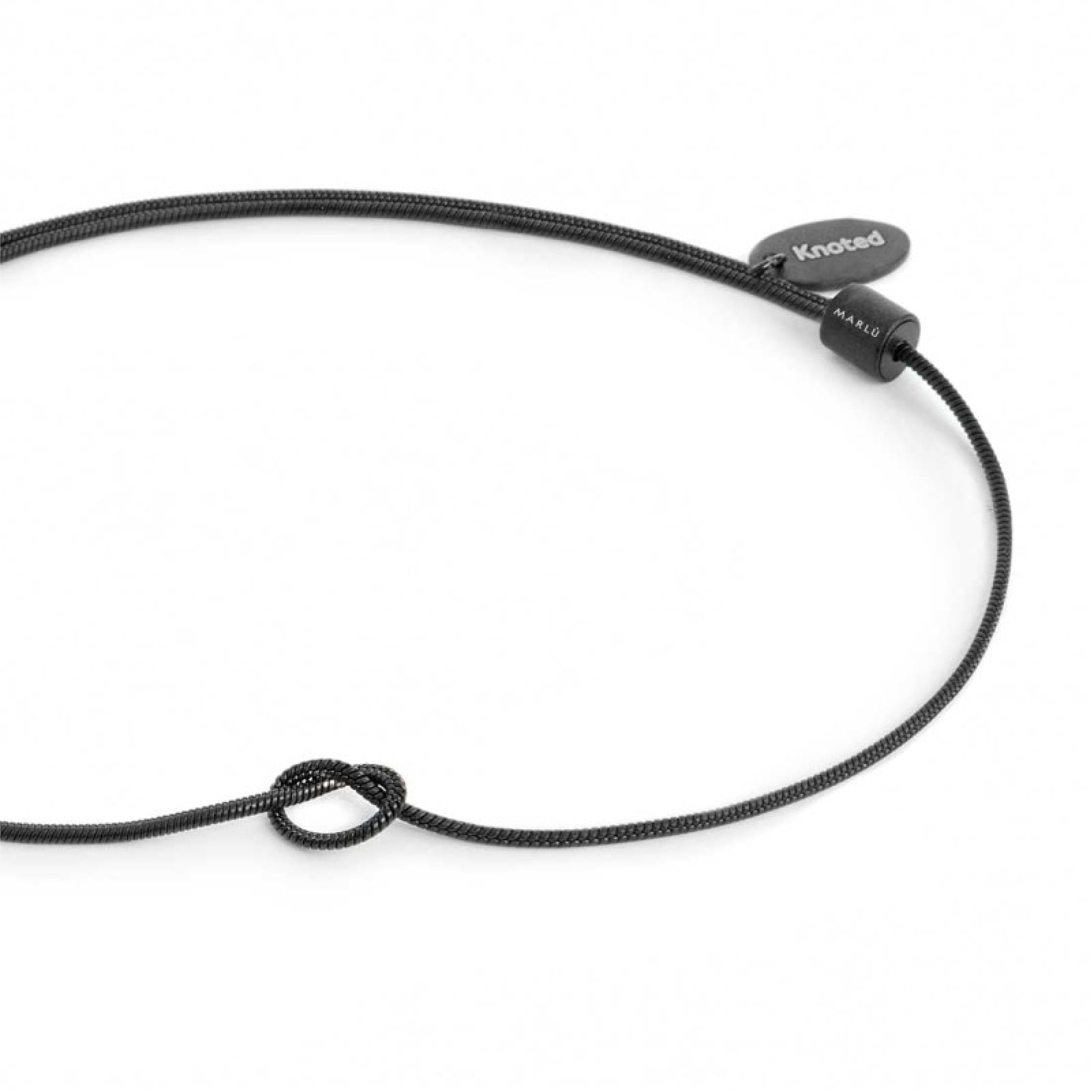 Bracciale Marlù nodo catena snake in acciaio pvd nero 6,5 cm REGOLABILE