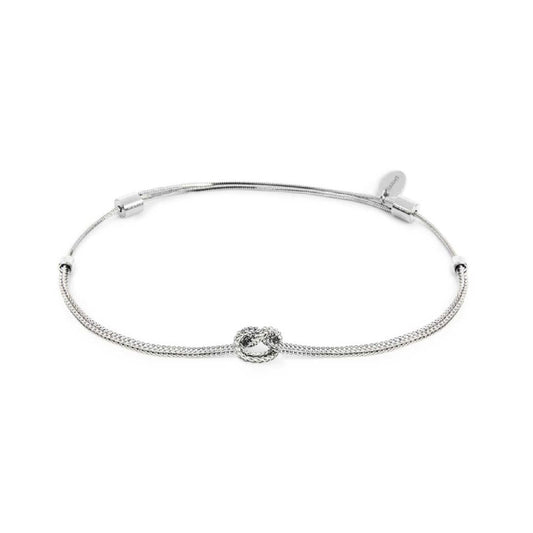 Bracciale Marlù con nodo catena foxtail in acciaio 6-8 cm REGOLABILE