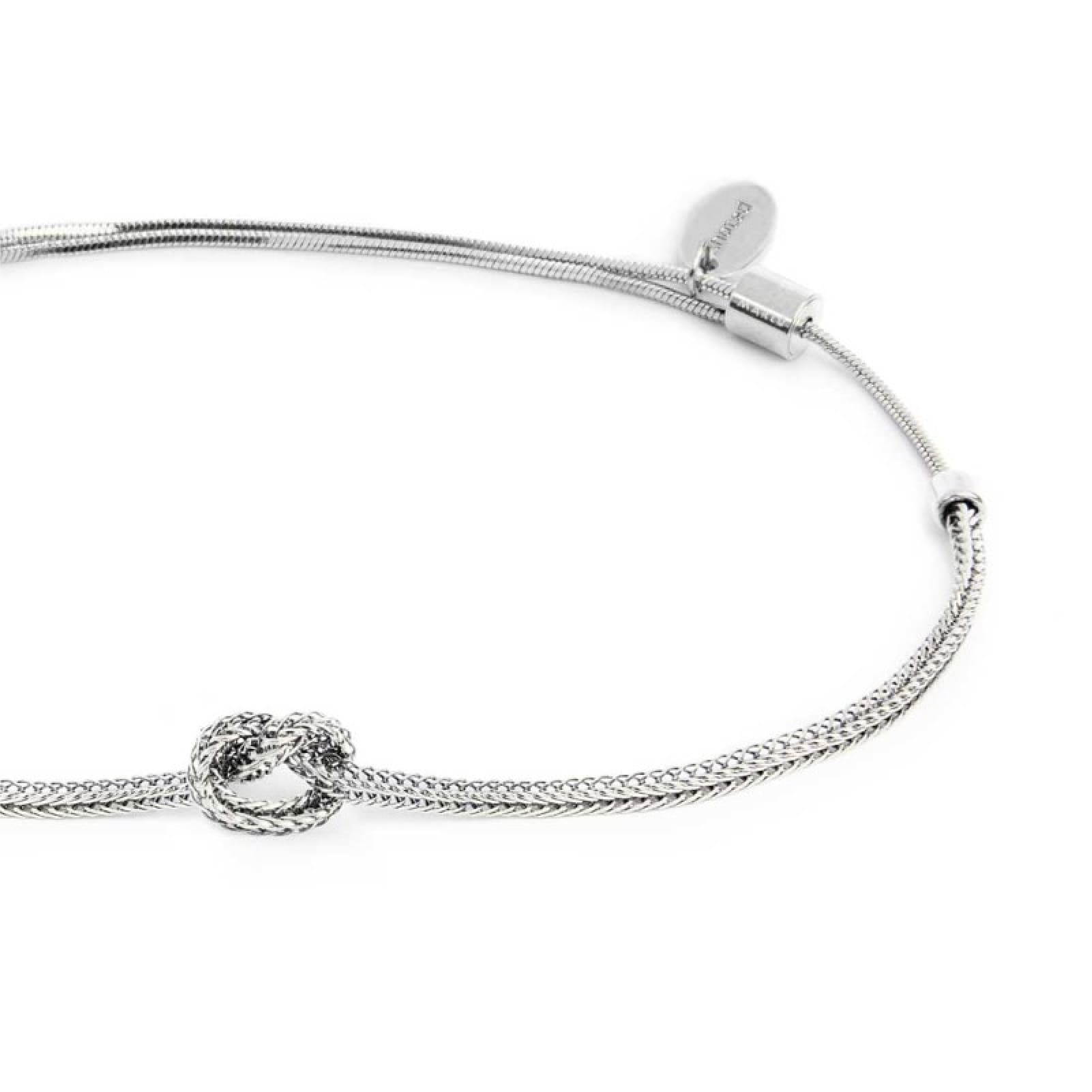 Bracciale Marlù con nodo catena foxtail in acciaio 5-6,5 cm REGOLABILE