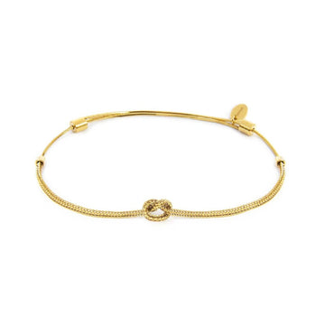 Bracciale Marlù nodo catena foxtail in acciaio dorato 6-8 cm REGOLABILE