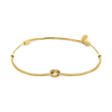 Bracciale Marlù nodo catena foxtail acciaio dorato 5-6,5 cm REGOLABILE