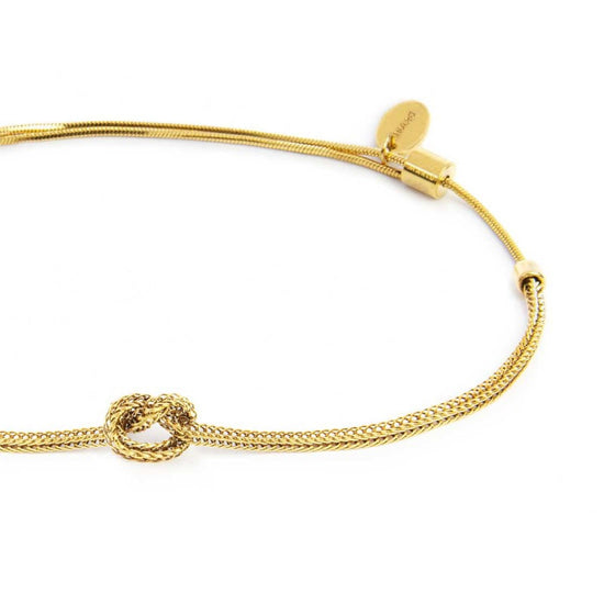 Bracciale Marlù nodo catena foxtail acciaio dorato 5-6,5 cm REGOLABILE