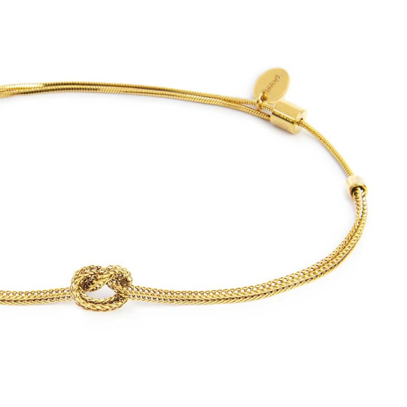 Bracciale Marlù nodo catena foxtail acciaio dorato 5-6,5 cm REGOLABILE