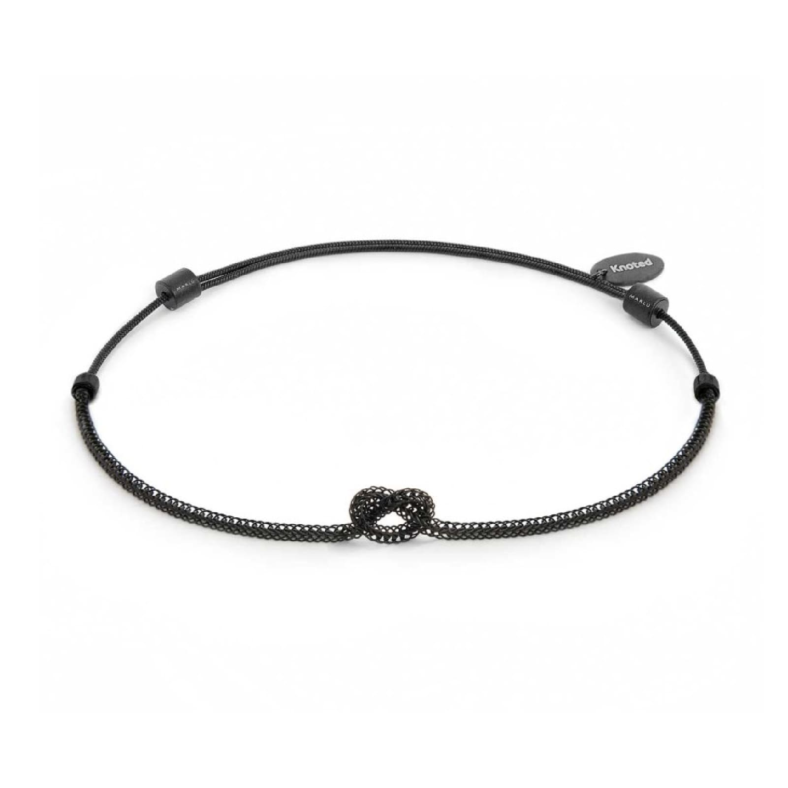 Bracciale Marlù nodo catena foxtail acciaio pvd nero 6-8 cm REGOLABILE