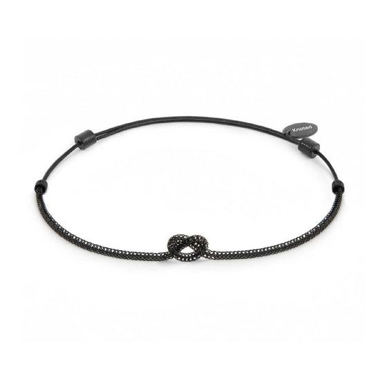 Bracciale Marlù nodo catena foxtail acciaio pvd nero 6-6,5 cm REGOLABILE