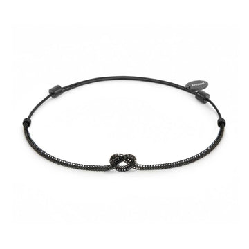 Bracciale Marlù nodo catena foxtail acciaio pvd nero 6-6,5 cm REGOLABILE