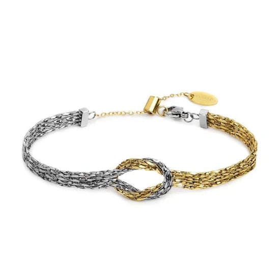 Bracciale catena snake Marlù in acciaio con nodo centrale 20 cm
