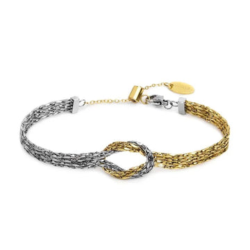 Bracciale catena snake Marlù in acciaio con nodo centrale 20 cm