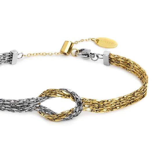 Bracciale catena snake Marlù in acciaio con nodo centrale 20 cm
