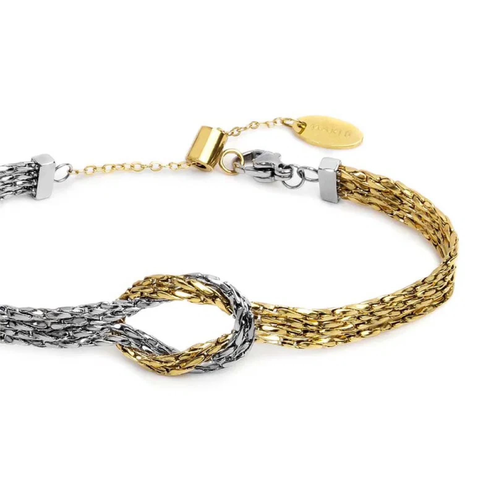 Bracciale catena snake Marlù in acciaio con nodo centrale 20 cm