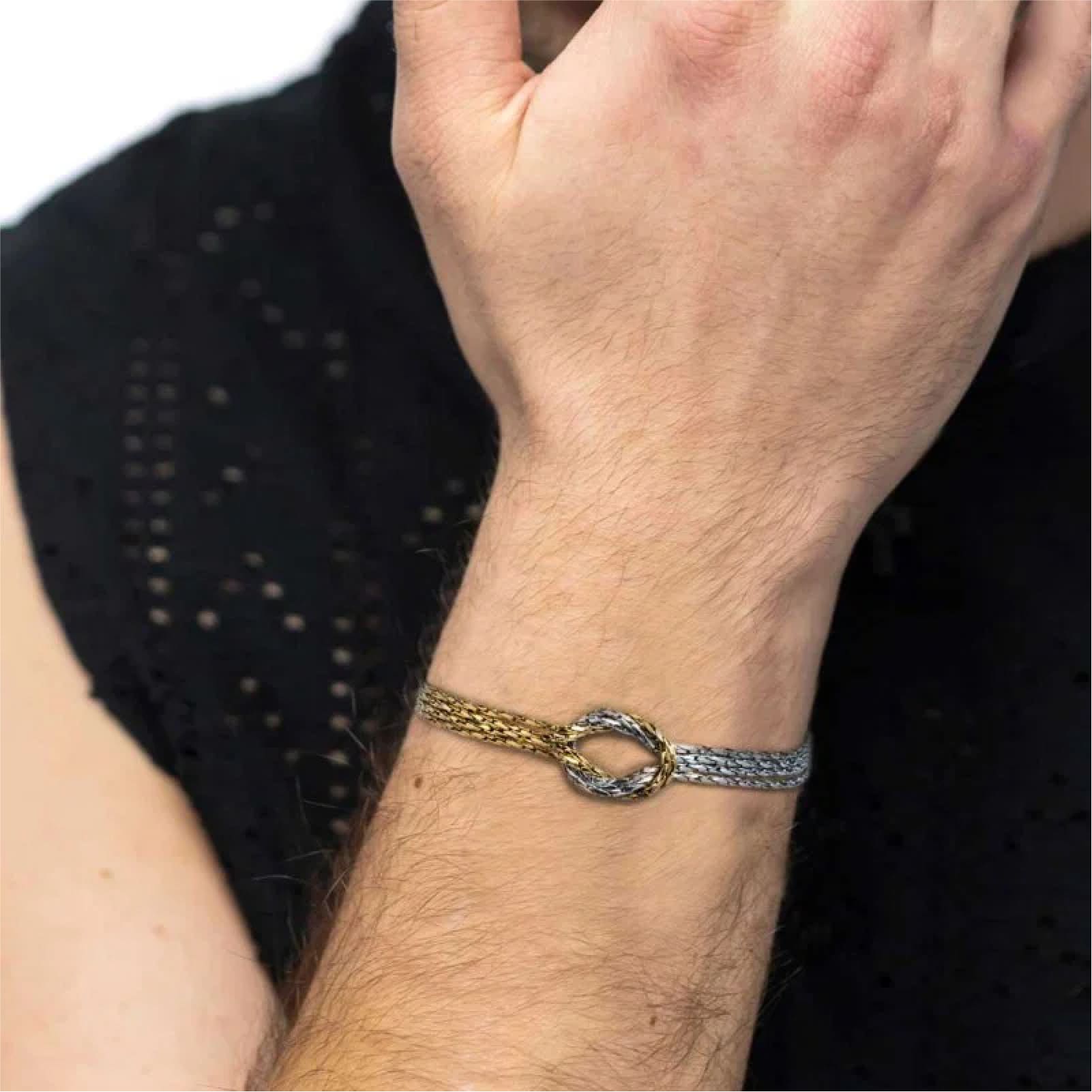 Bracciale catena snake Marlù in acciaio con nodo centrale 20 cm