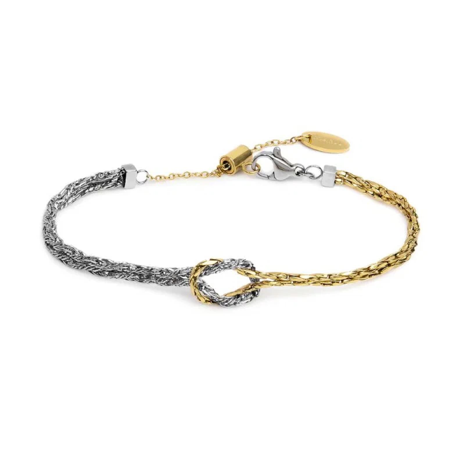 Bracciale catena snake Marlù in acciaio con nodo centrale