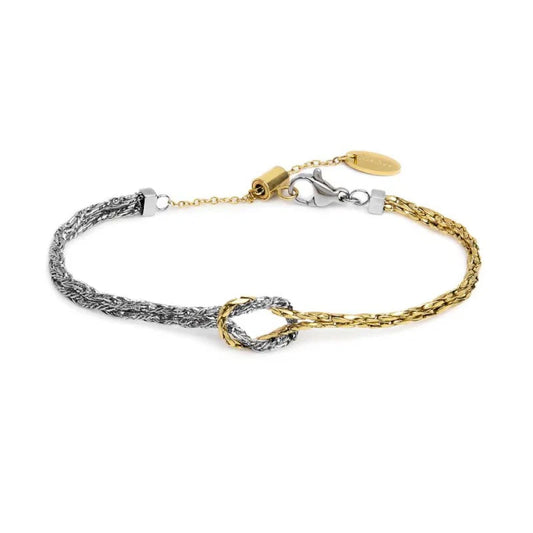 Bracciale catena snake Marlù in acciaio con nodo centrale 19 cm