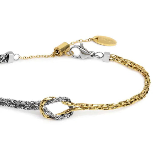 Bracciale catena snake Marlù in acciaio con nodo centrale 19 cm