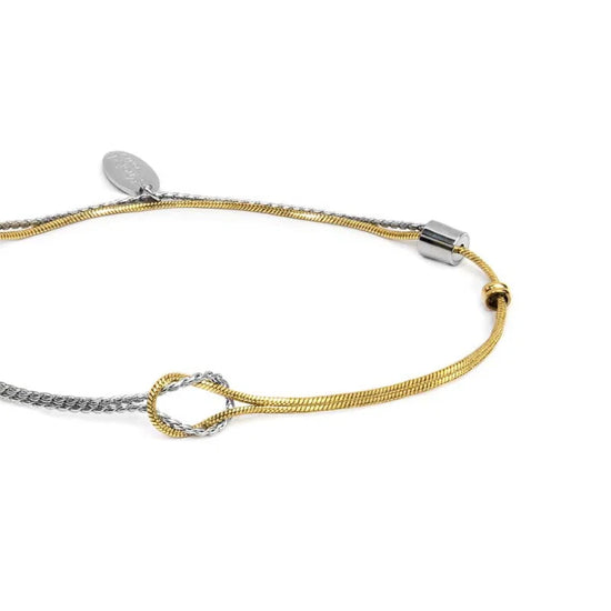 Bracciale catena snake Marlù in acciaio con nodo centrale REGOLABILE
