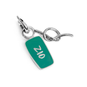 Charm doppio Marlù in acciaio e smalto scritta zio con nodo MISURA UNICA