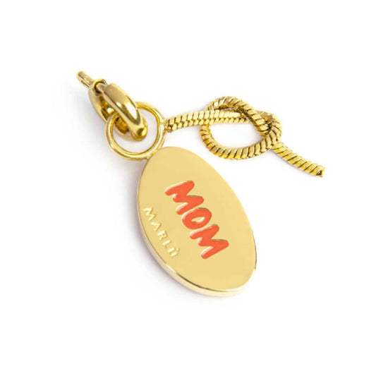 Charm Marlù acciaio dorato con smalto scritta mamma e nodo MISURA UNICA