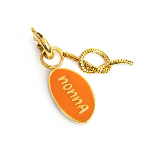 Charm Marlù acciaio dorato con smalto scritta nonna e nodo MISURA UNICA
