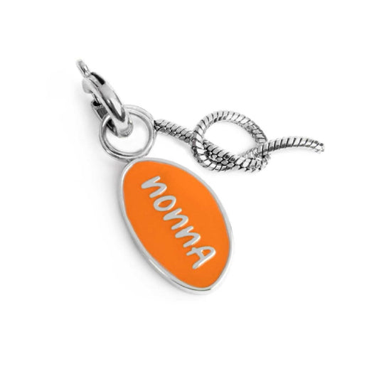 Charm doppio Marlù acciaio con smalto scritta nonna e nodo MISURA UNICA