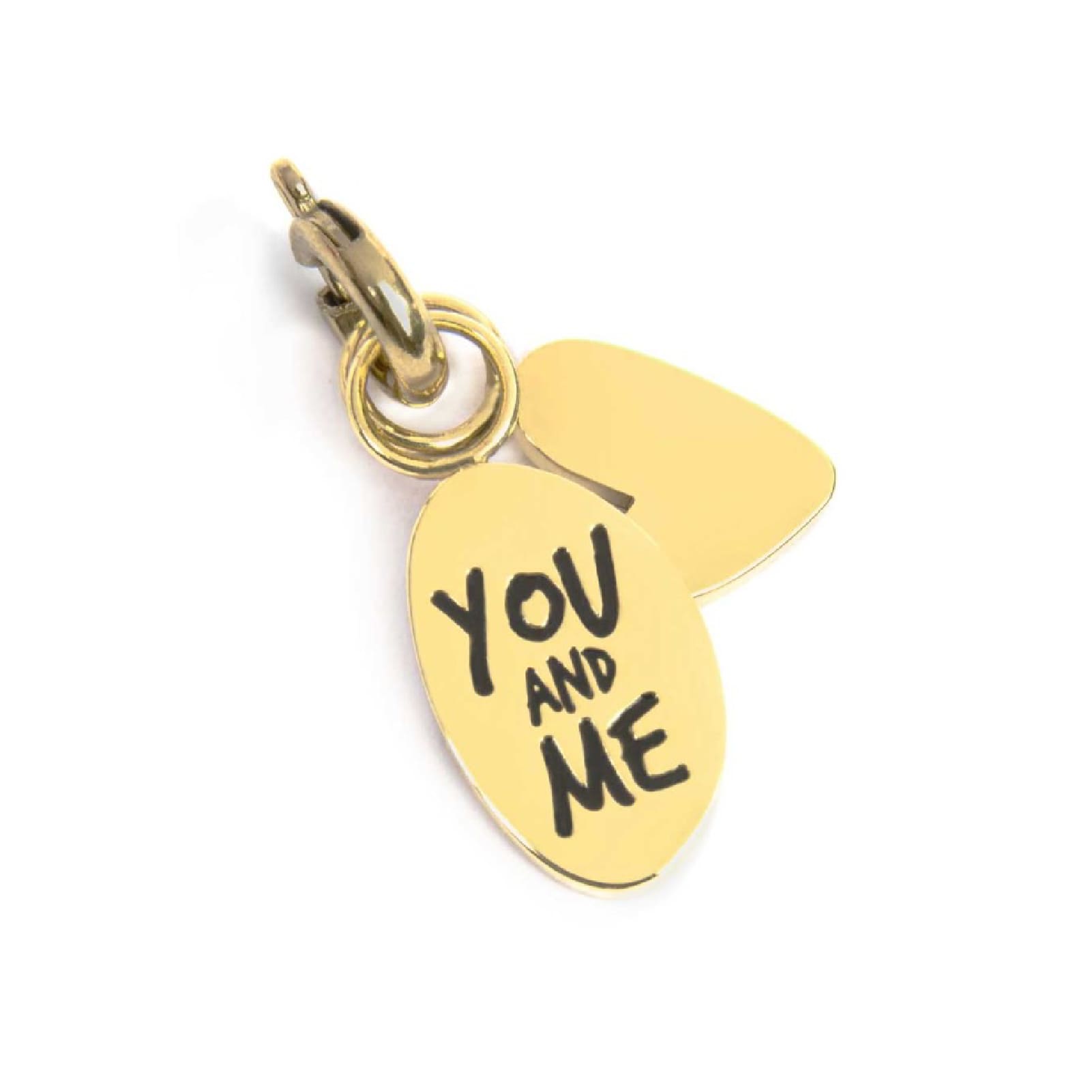 Charm Marlù in acciaio dorato scritta you and me e cuore MISURA UNICA