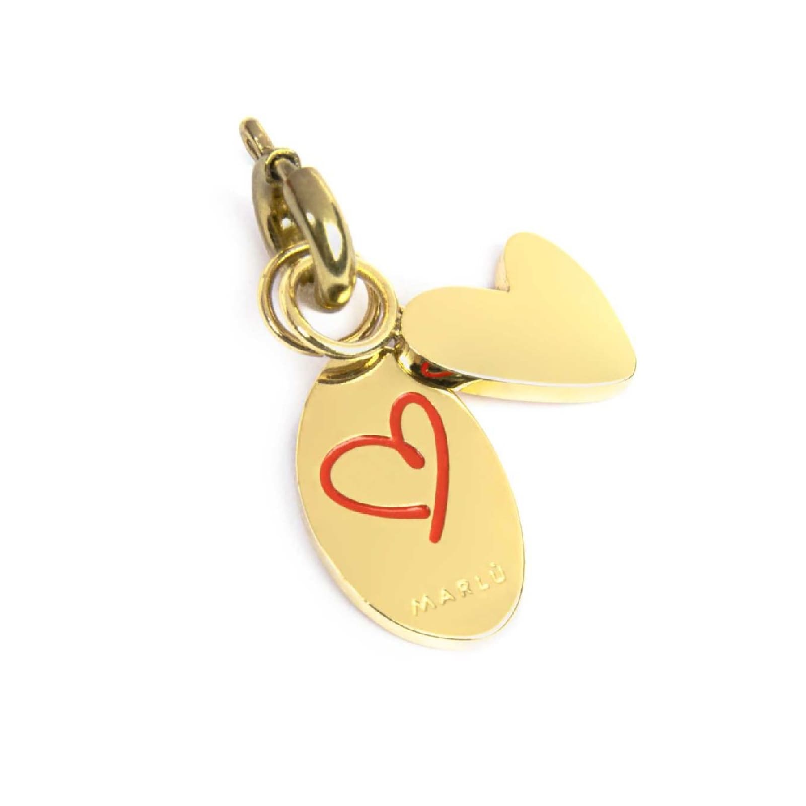 Charm Marlù in acciaio dorato scritta you and me e cuore MISURA UNICA