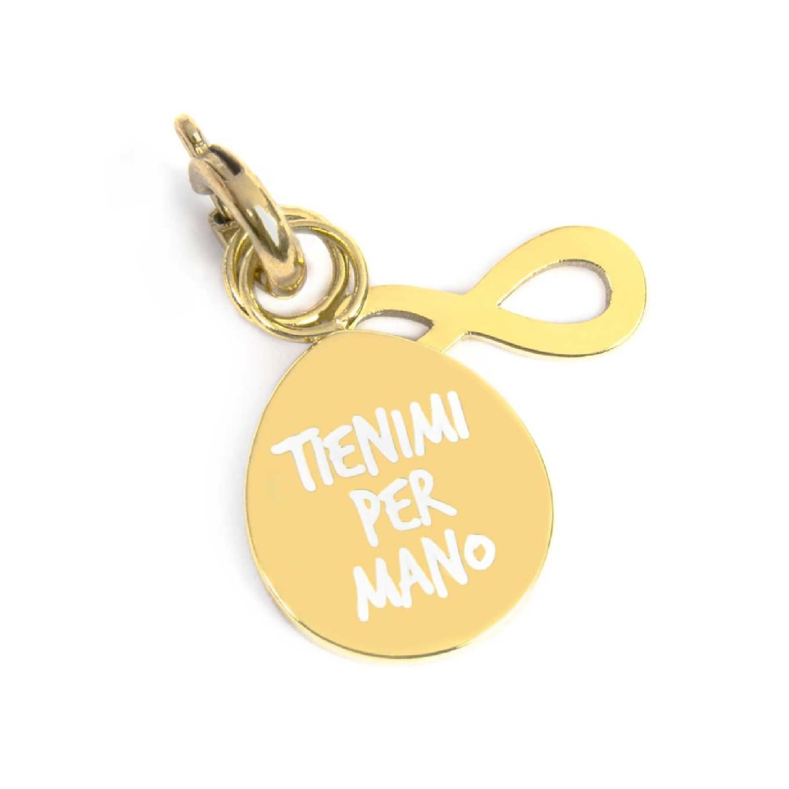 Charm Marlù acciaio dorato scritta hold my hand e infinito MISURA UNICA