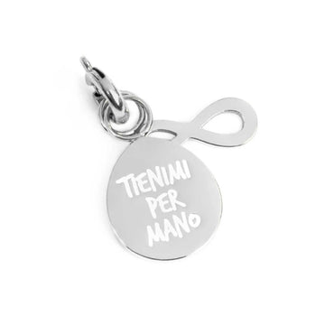 Charm doppio Marlù acciaio scritta hold my hand e infinito MISURA UNICA