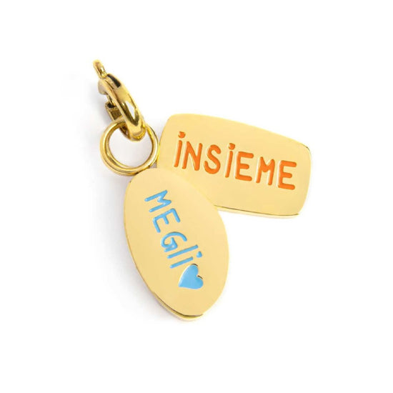Charm Marlù in acciaio dorato con scritta better together MISURA UNICA