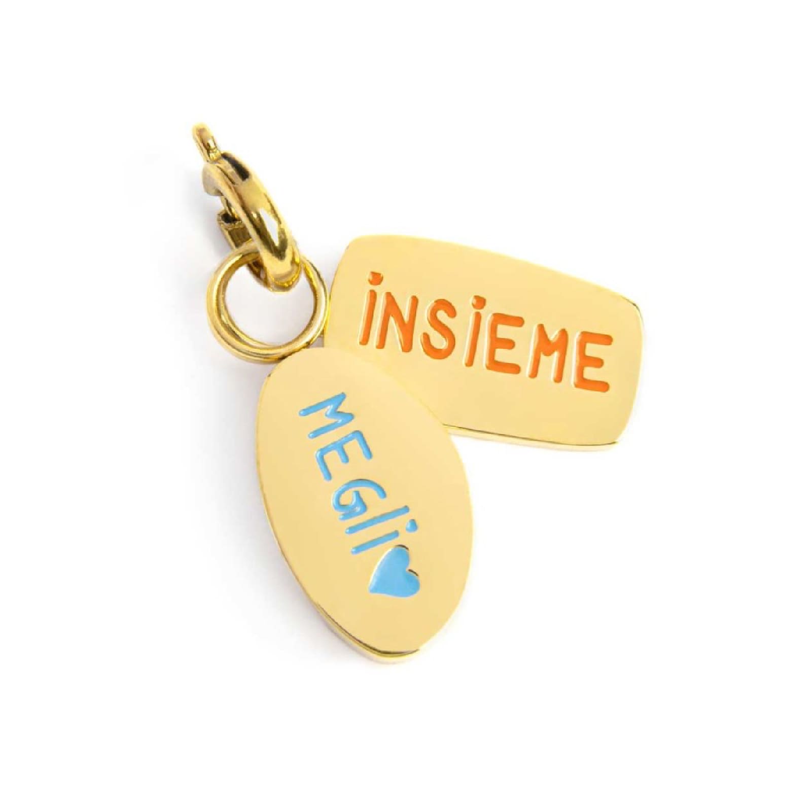 Charm Marlù in acciaio dorato con scritta better together MISURA UNICA