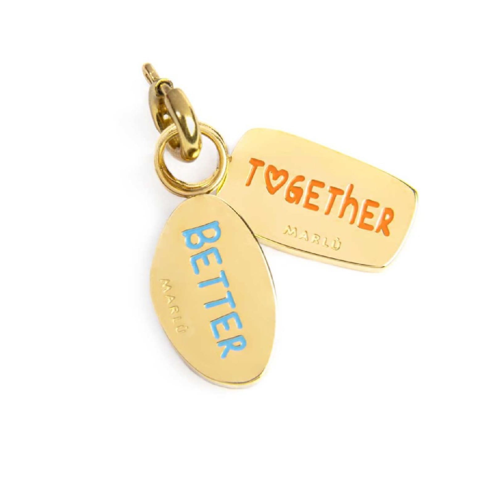 Charm Marlù in acciaio dorato con scritta better together MISURA UNICA