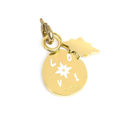 Charm Marlù in acciaio dorato in my heart e rosa dei venti MISURA UNICA