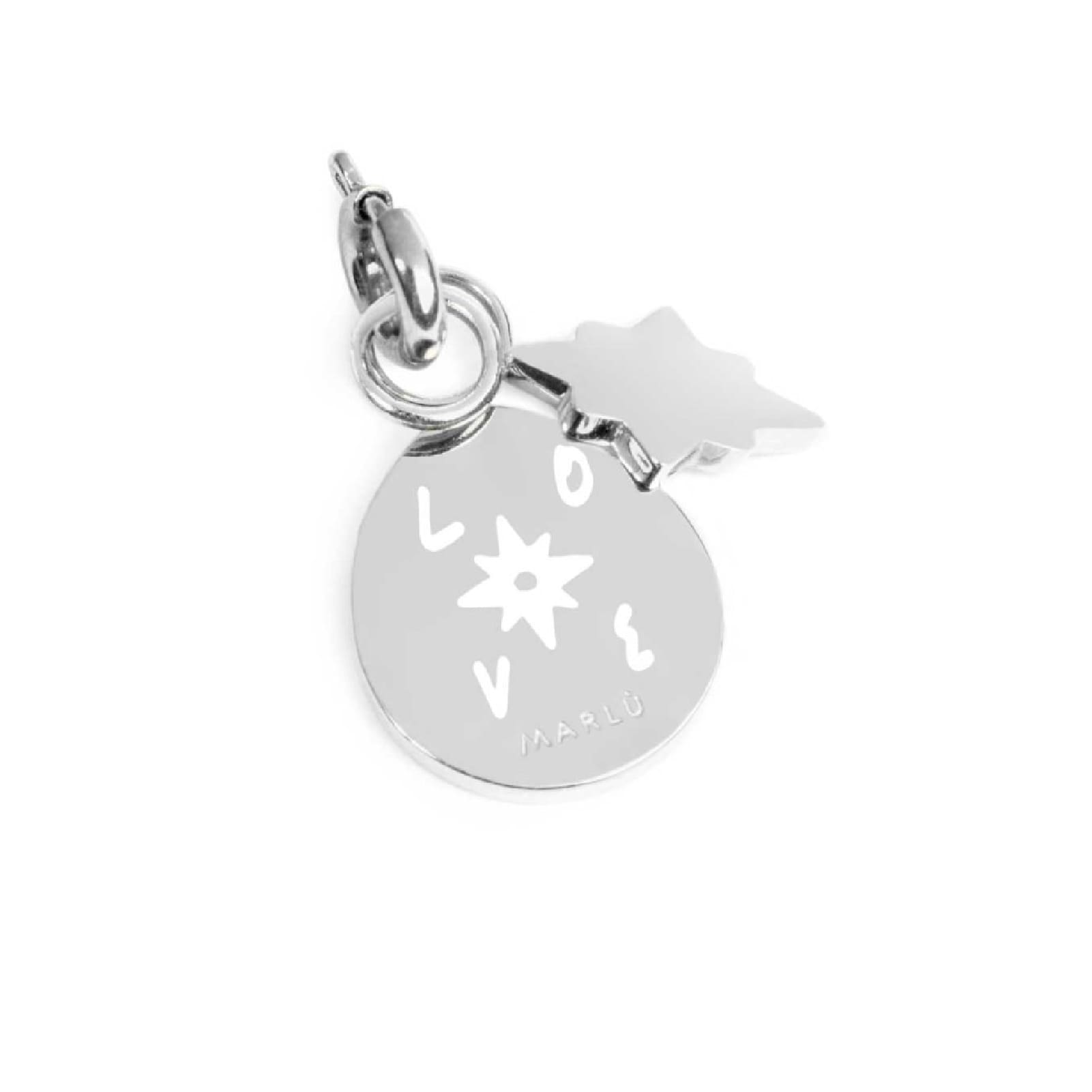 Charm Marlù in acciaio scritta in my heart e rosa dei venti MISURA UNICA