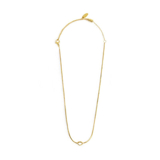 Collana girocollo Marlù acciaio dorato con nodo catena snake MISURA UNICA