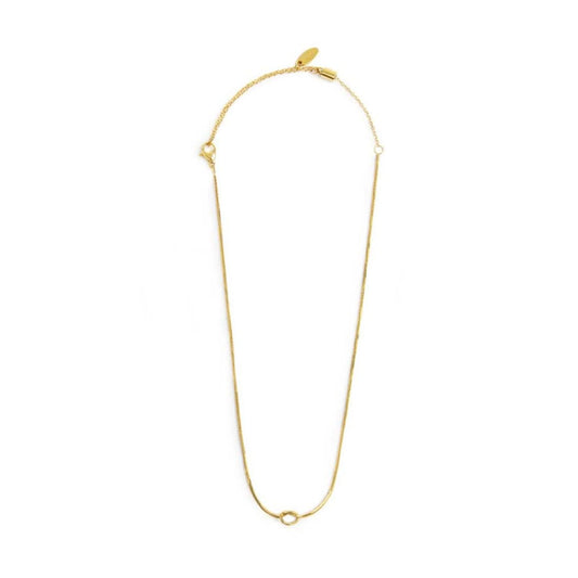 Collana girocollo Marlù acciaio dorato con nodo catena snake MISURA UNICA