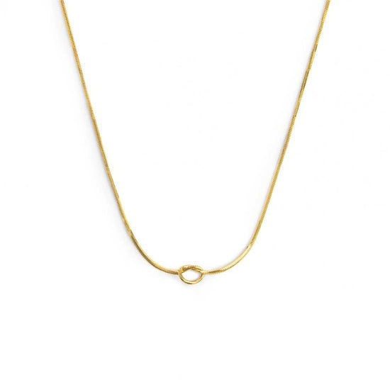 Collana girocollo Marlù acciaio dorato con nodo catena snake MISURA UNICA