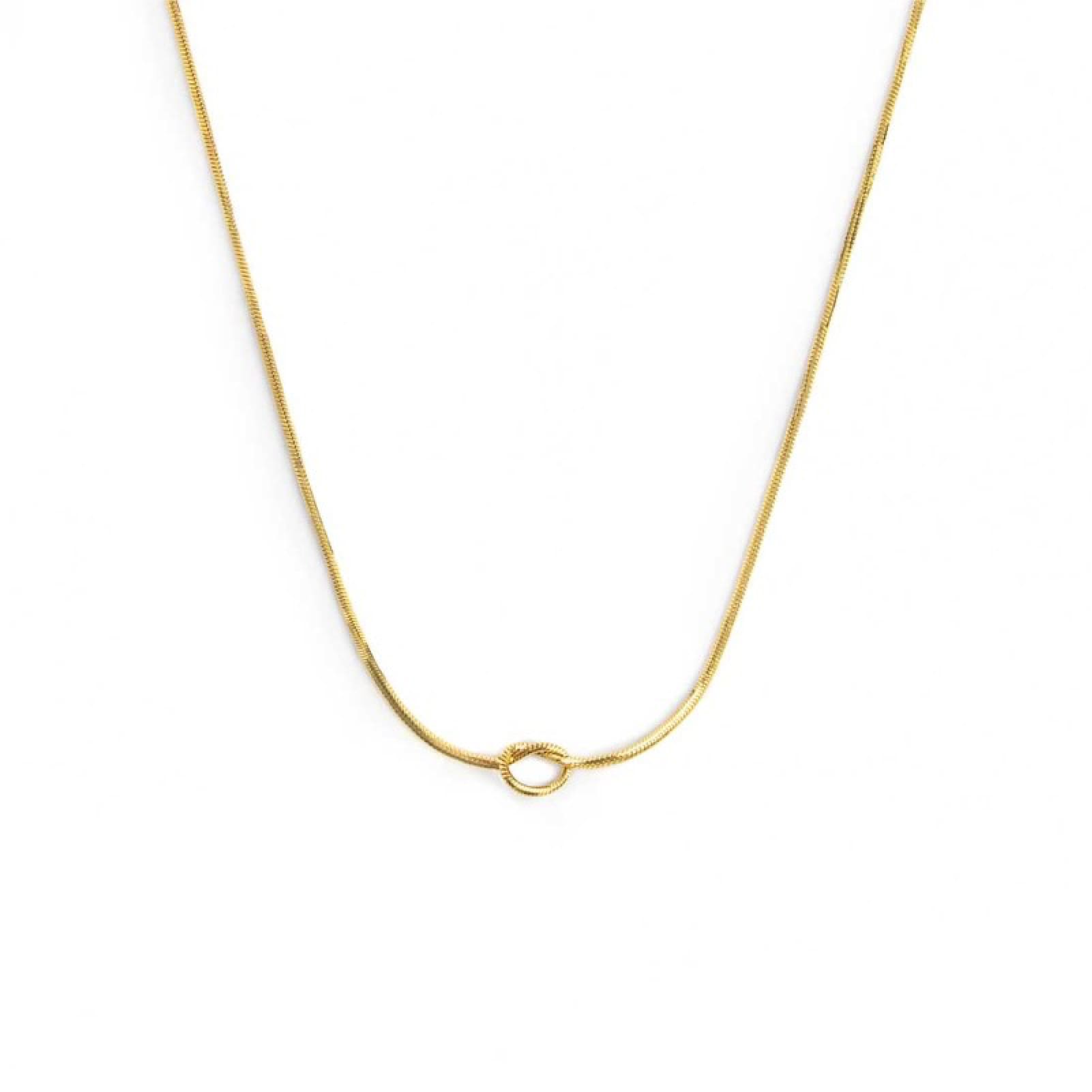 Collana girocollo Marlù acciaio dorato con nodo catena snake MISURA UNICA