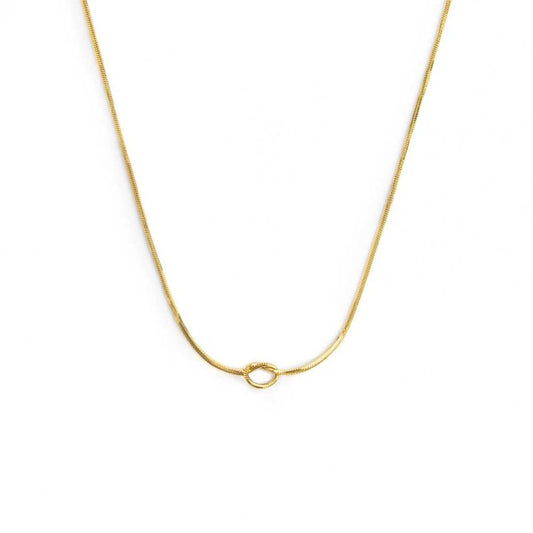 Collana girocollo Marlù acciaio dorato con nodo catena snake MISURA UNICA