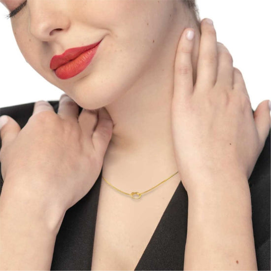 Collana girocollo Marlù acciaio dorato con nodo catena snake MISURA UNICA