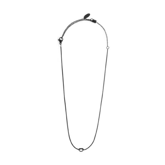 Collana girocollo Marlù acciaio pvd nero e nodo catena snake MISURA UNICA