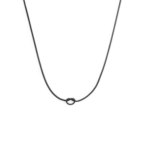 Collana girocollo Marlù acciaio pvd nero e nodo catena snake MISURA UNICA