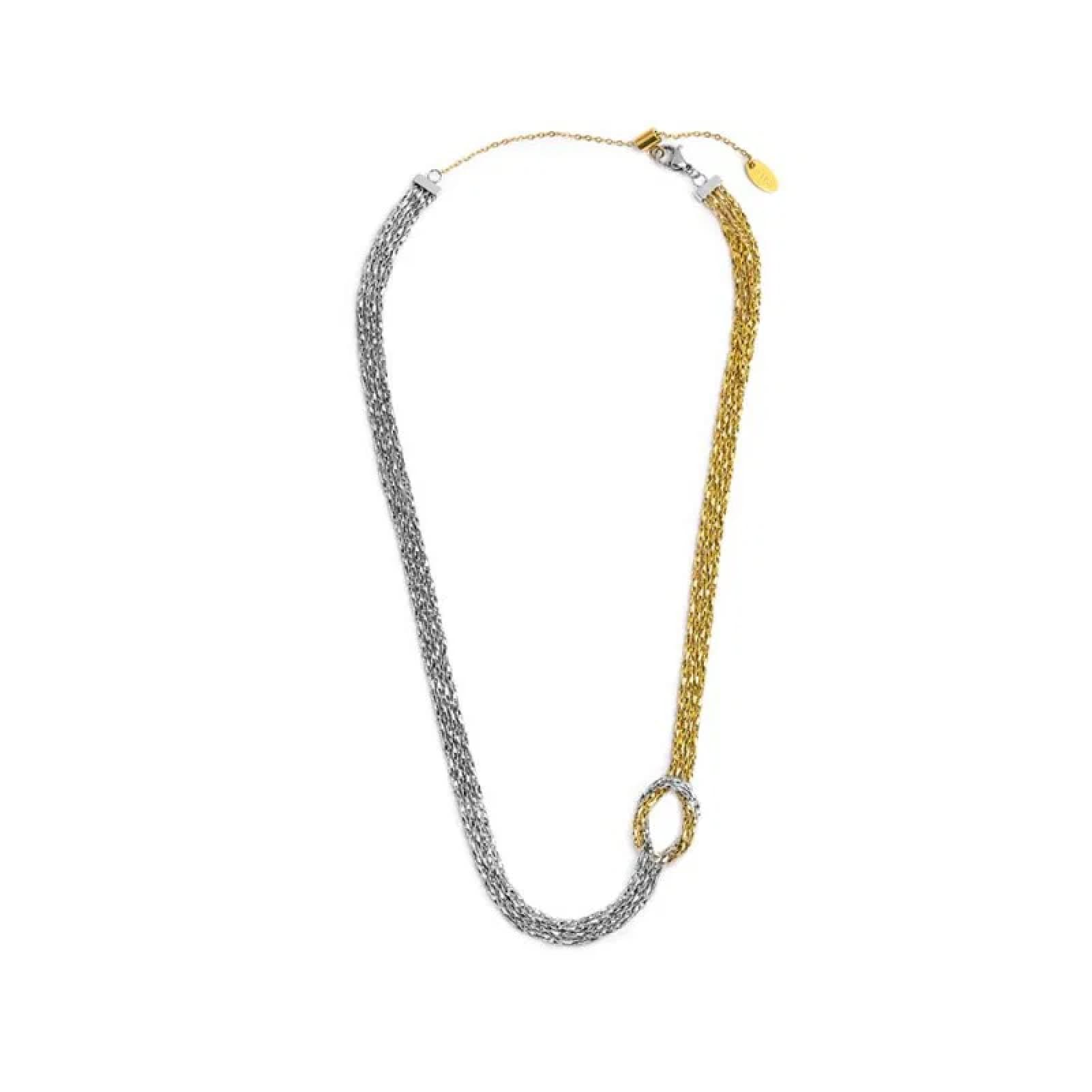 Collana catena snake Marlù in acciaio con nodo centrale