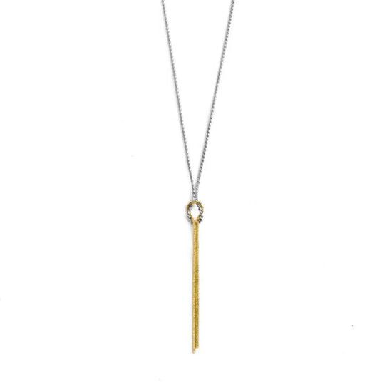 Collana catena snake e pendente Marlù in acciaio con nodo MISURA UNICA